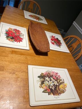 Vintage Pimpernel Floral Illustrated by Carole Holding Cork Back Placemats